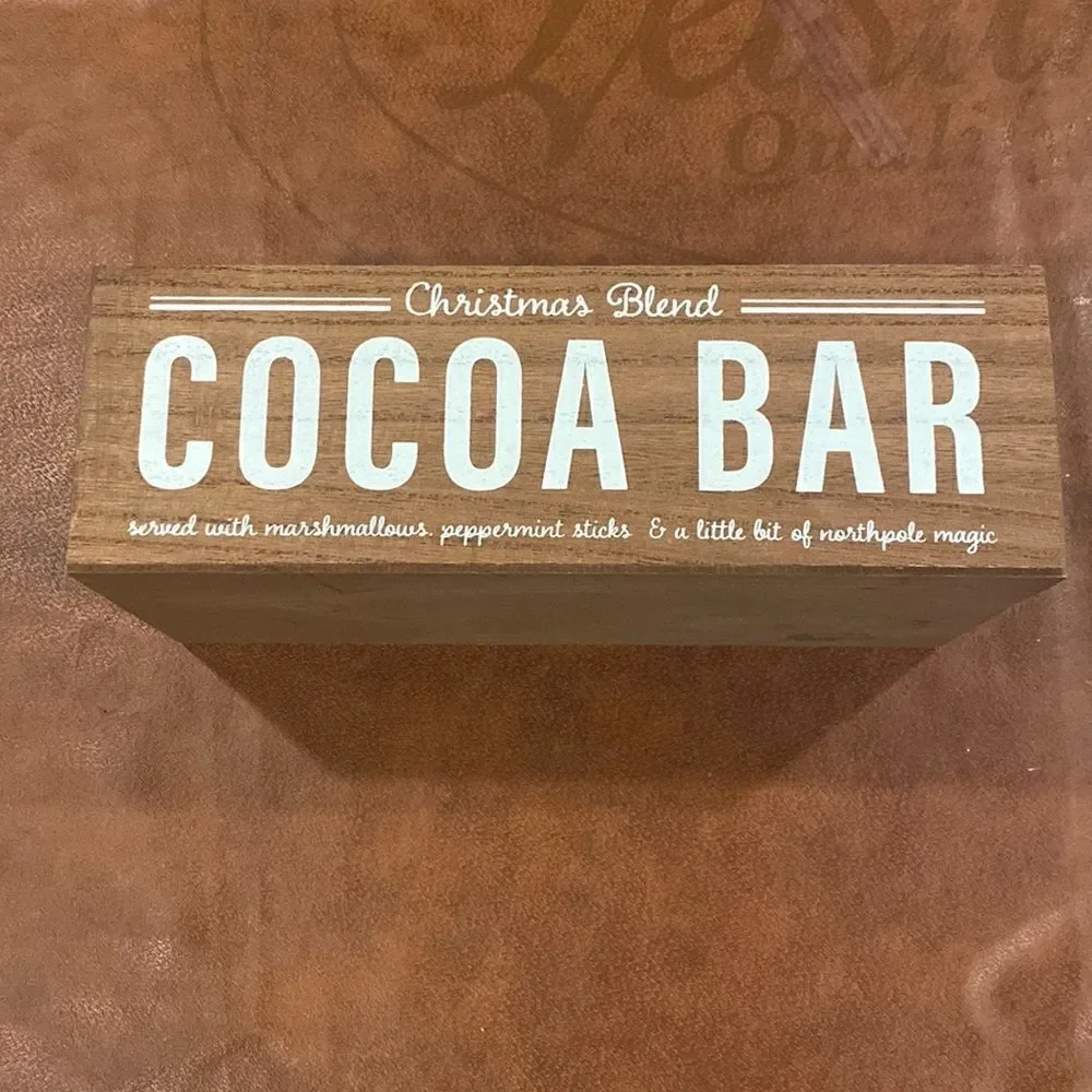 Target Christmas Holiday Cocoa Bar Crate Decor NWOT